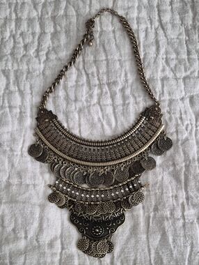 Antique-Inspired Gold Statement Bib Necklace